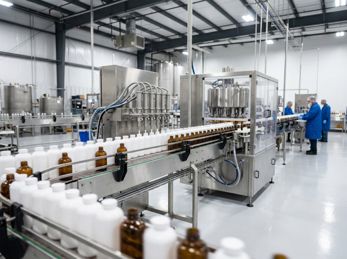 Liquid filling line inside the Axxis packaging facility